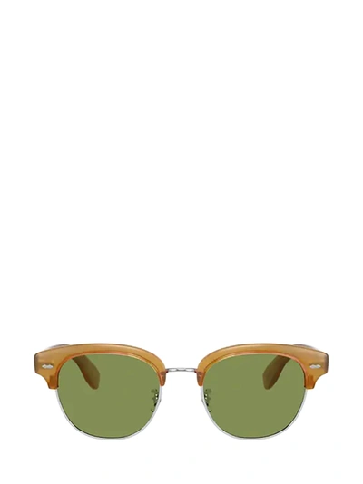 Shop Oliver Peoples Ov5436s Semi Matte Amber Tortoise Sunglasses
