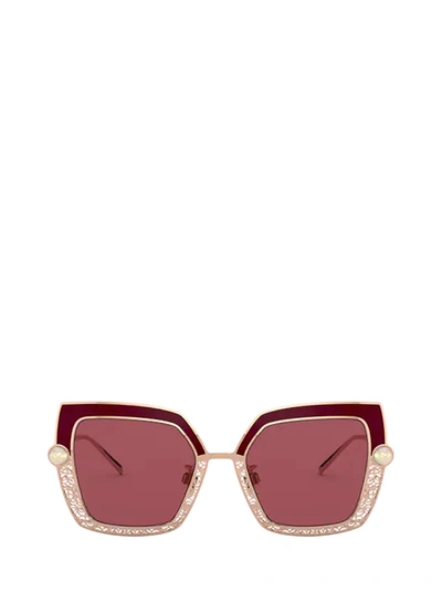 Shop Dolce & Gabbana Dolce &amp; Gabbana Dg2251h Bordeaux Sunglasses