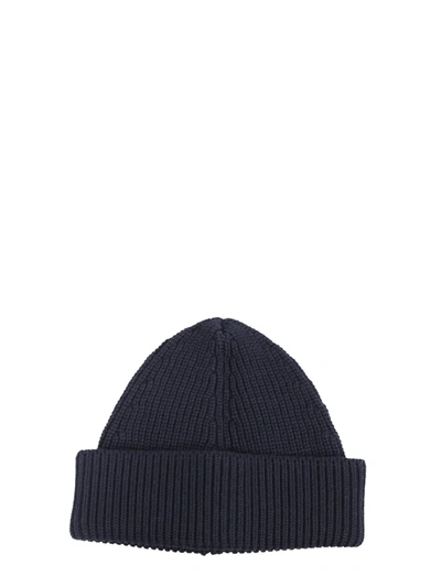Shop Maison Margiela Knitted Hat In Blu