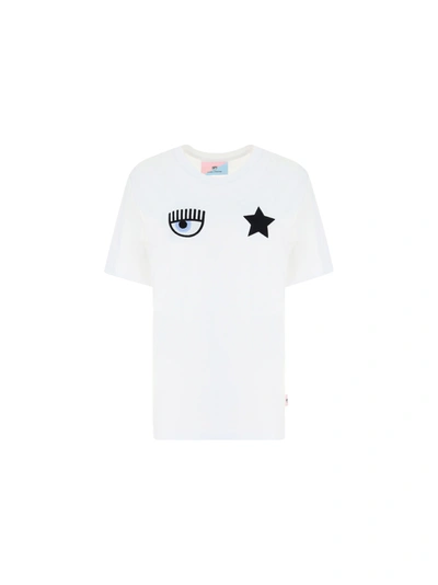 Shop Chiara Ferragni Eyestar T-shirt In Bianco