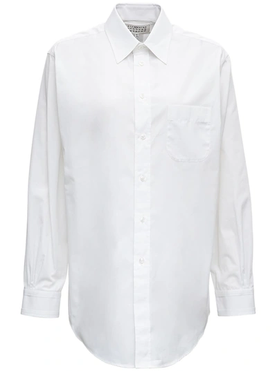 Shop Maison Margiela White Cotton Poplin Shirt