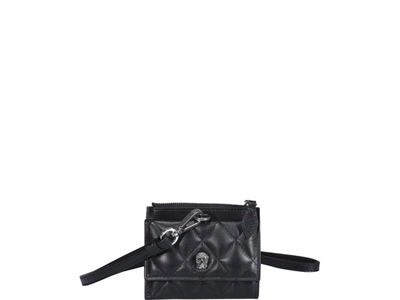 Shop Alexander Mcqueen Skull Card Holder With Strap In Nero