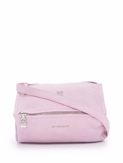 Shop Givenchy Mini Pandora Bag In Pink Leather With Metallic Effect