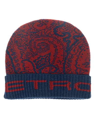Shop Etro Wool Hat. Logo. Decorated In 0300