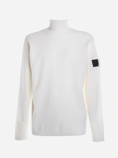 Shop Stone Island Shadow Project Wool Sweater With Logo Patch Detail
