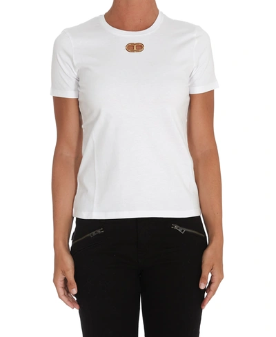 Shop Elisabetta Franchi T-shirt In Gesso