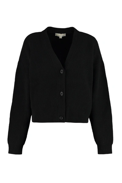 Shop Michael Kors Wool And Cashmere Cardigan In Black