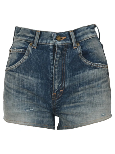 Shop Saint Laurent Denim Shorts In Blue