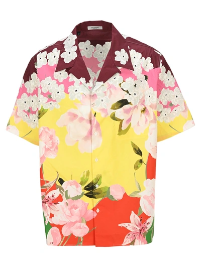 Shop Valentino Flower Print Shirt Bowling Shirt In Multicolor