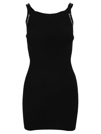Shop Alexander Wang T Logo Trim Bodycon Dress In Black