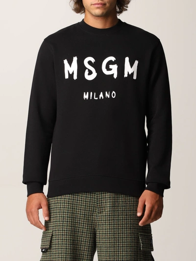 Shop Msgm Sweatshirt  Sweatshirt With Logo In Black