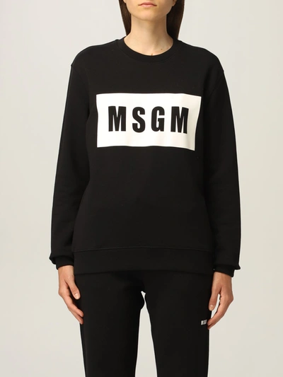 Shop Msgm Sweatshirt  Sweatshirt With Logo In Black
