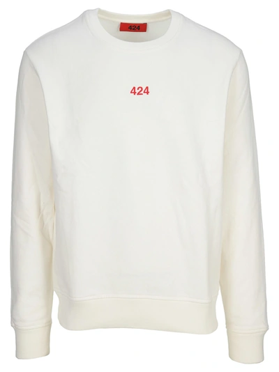 Shop Fourtwofour On Fairfax Embroidered Logo Sweatshirt In White