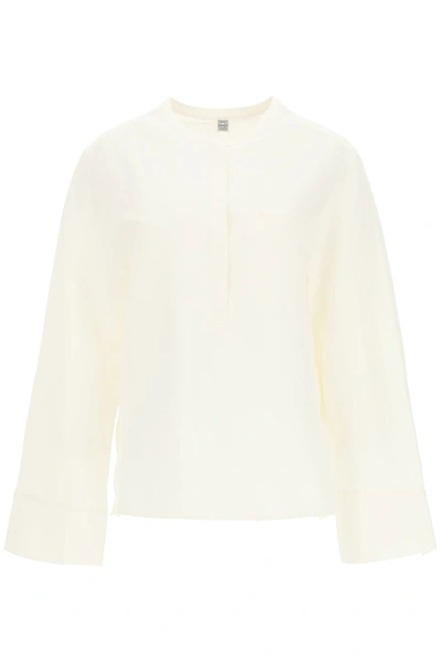 Shop Totême Crewneck Shirt In City White 194