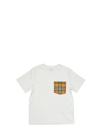 Shop Burberry Vintage Check Pocket Cotton T-shirt