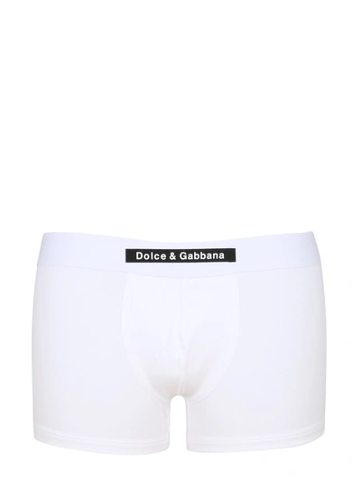 Shop Dolce & Gabbana Cotton Boxers In Bianco Ottico