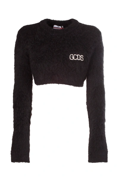 Shop Gcds Short Pullover In Black