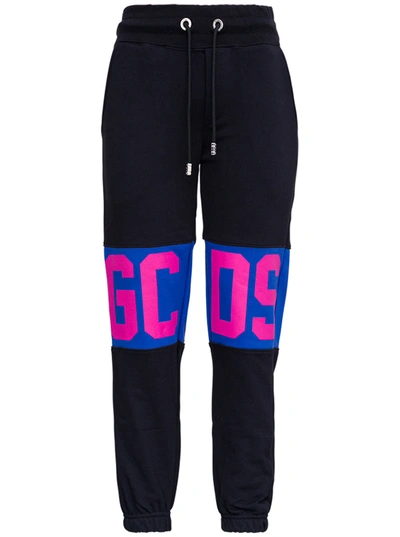 Shop Gcds Black Jersey Pants With Logo Print
