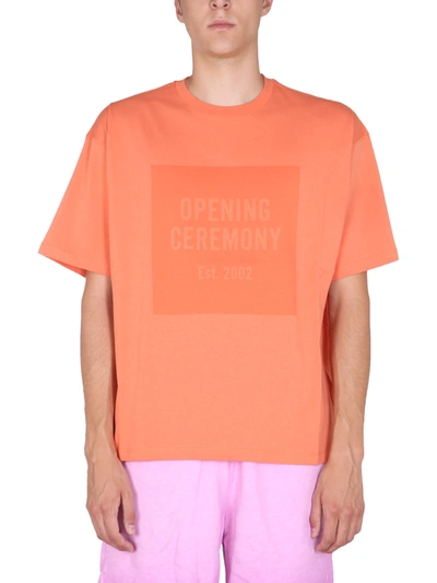 Shop Opening Ceremony T-shirt With Logo Box In Arancione