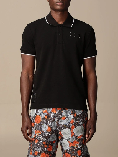 Shop Mcq By Alexander Mcqueen Polo Shirt Ic-0 By Mcq Cotton Polo Shirt With Logo In Black