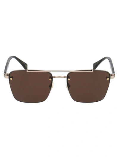Shop Yohji Yamamoto Ys7001 Sunglasses In 403 Gold