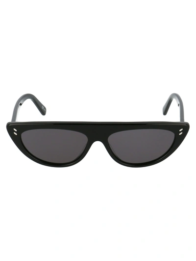 Stella Mccartney Sc0203s Sunglasses In 001 Black Black Smoke