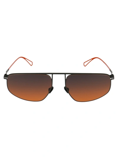 Shop Mykita Nat Sunglasses In 814 C62 Black/pow11 Black Orange Gradient