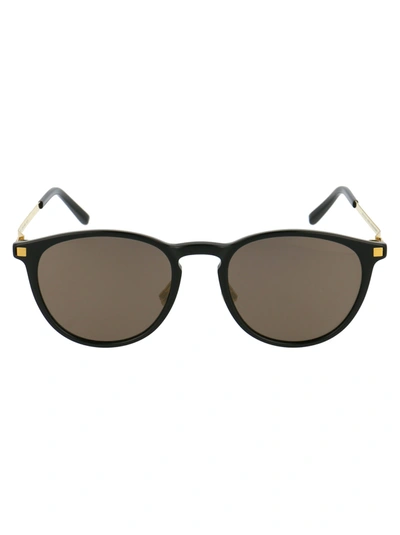 Shop Mykita Nukka A Sunglasses In 919 C6 Black/glossy Gold Brilliant Grey Solid