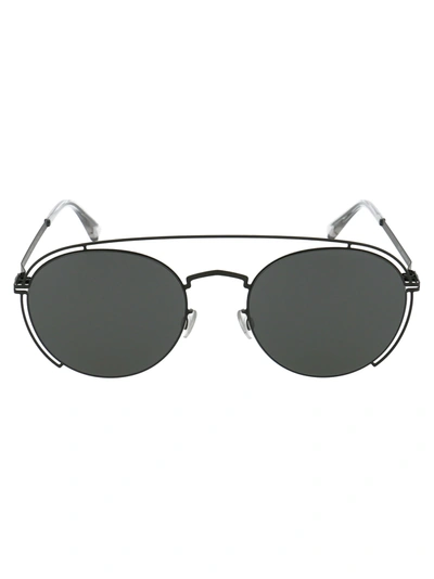 Shop Mykita Mmcraft009 Sunglasses In 002 Black Dark Grey Solid