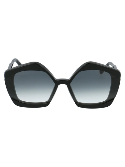 Shop Marni Eyewear Me636s Sunglasses In 001 Black