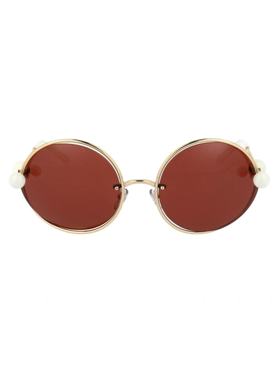 Shop Marni Eyewear Me106s Sunglasses In 716 Gold/white