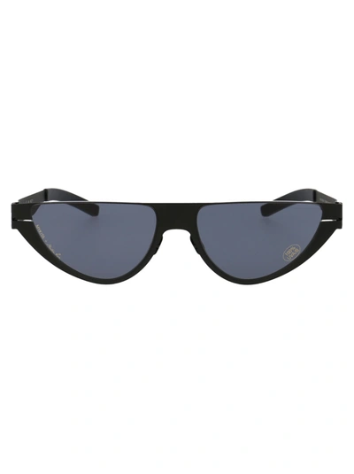 Shop Mykita Kitt Sunglasses In 002 Black Darkgrey Solid