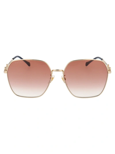 Shop Gucci Gg0882sa Sunglasses In 003 Gold Gold Brown