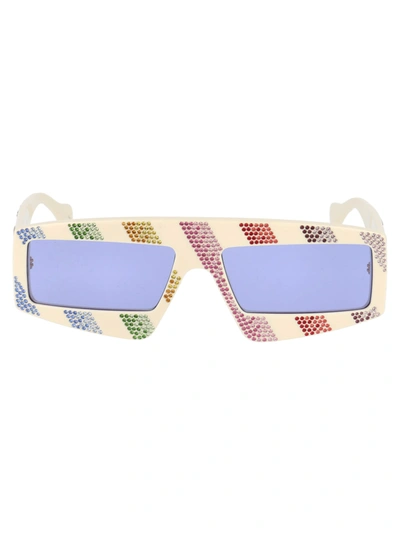 Shop Gucci Gg0358s Sunglasses In 005 Ivory Ivory Blue