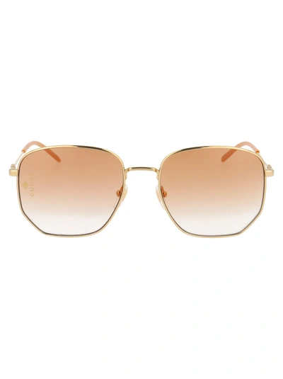 Shop Gucci Gg0396s Sunglasses In 003 Gold Gold Orange