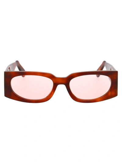 Shop Gcds Gd0016 Sunglasses In 53s Brown