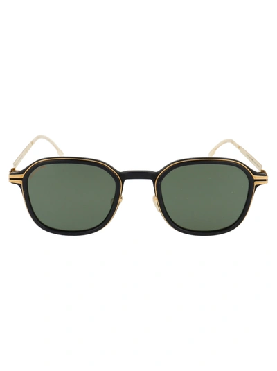 Shop Mykita Fir Sunglasses In 306 Mh7 Pitch Black/glossygold Polarized Pro Green 15