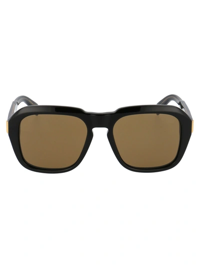 Dunhill Du0001s Sunglasses In 001 Black Black Brown