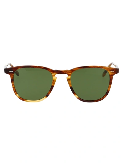 Shop Garrett Leight Brooks 47 Sunglasses In Pinewood/semiflat Pure Green