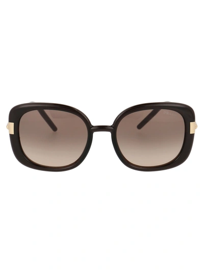 Shop Prada 0pr 04ws Sunglasses In 05m3d0 Dark Brown Crystal