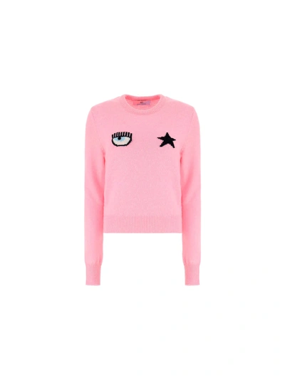 Shop Chiara Ferragni Eyestar Sweater In Pink