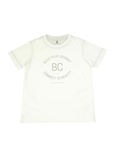 Shop Brunello Cucinelli Cotton Jersey T-shirt With Print In White