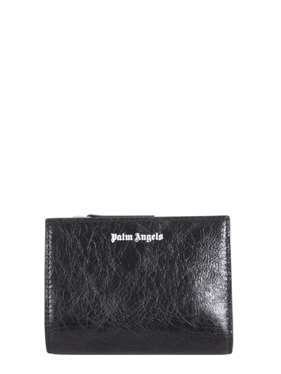 Shop Palm Angels Leather Wallet In Nero