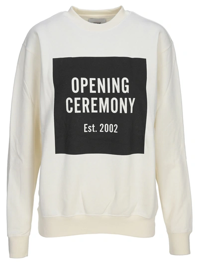 Shop Opening Ceremony Box-logo Sweatshirt In Off White