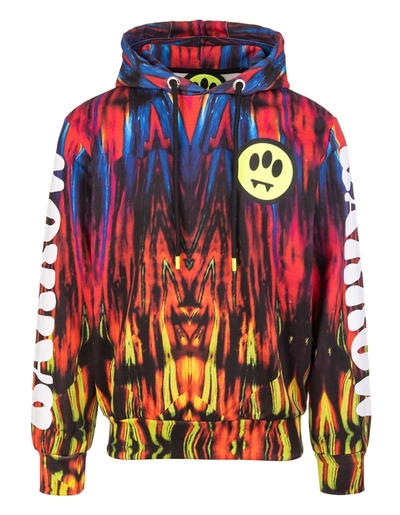 Shop Barrow Unisex Hoodie With Logo And All-over Multicolor Abstract Print In Var Unica