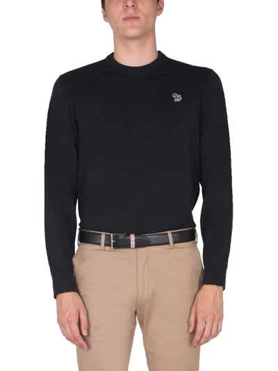 Shop Paul Smith Sweater With Zebra Patch In Dk Na