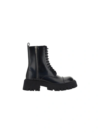 Shop Balenciaga Tractor Boots In Black