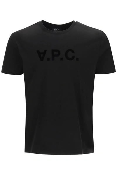 Shop Apc T-shirt With Vpc Flock Logo In Noir