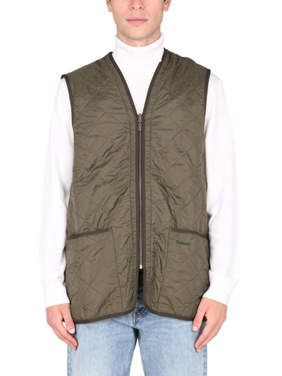 Shop Barbour Polarquilt Vest In Olive