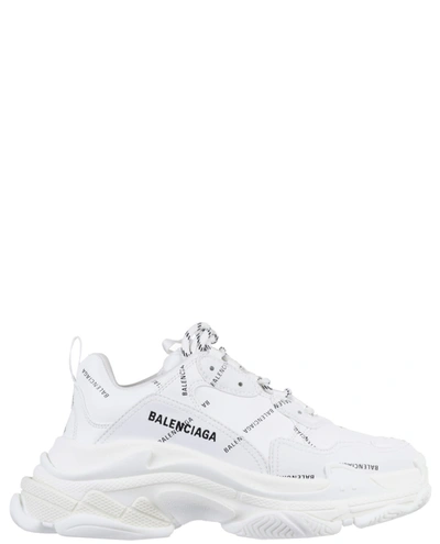 Shop Balenciaga White Triple S Sneakers Vegan In Bianco/nero